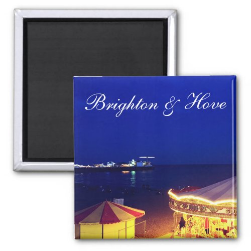 Brighton and Hove Beach at Night time Magnet