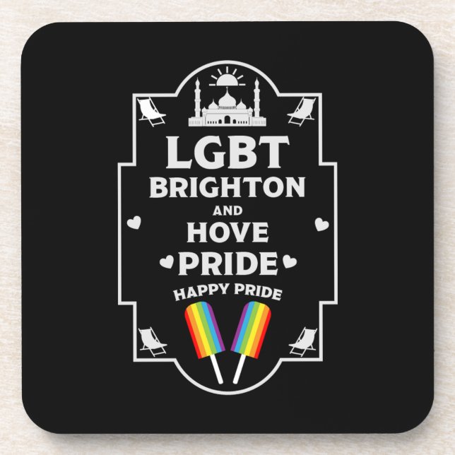 Brighton and Hove pride Beverage Coaster (Front)