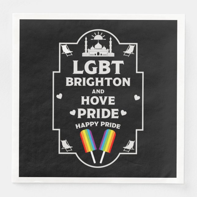 Brighton and Hove pride Paper Dinner Napkins (Front)