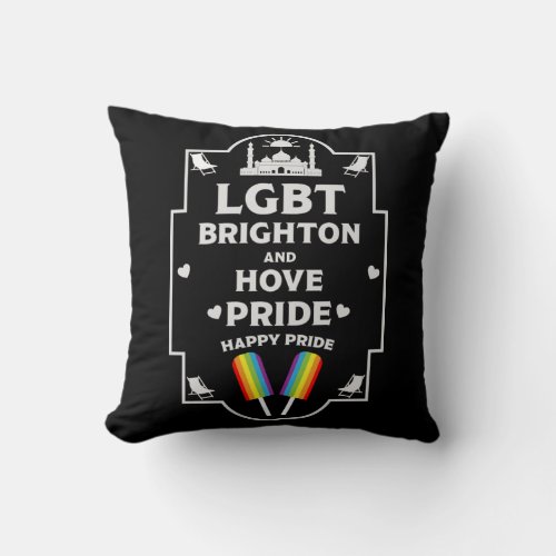 Brighton and Hove pride Throw Pillow