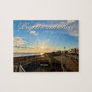 Brighton and Hove Seafront Sunset Photo Jigsaw Puzzle