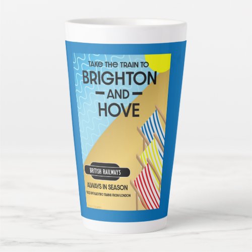 Brighton And Hove Train Travel Beach Art  Large Co Latte Mug