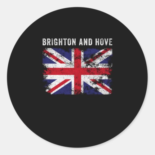 Brighton And Hove UK Flag British Souvenir Cool Classic Round Sticker