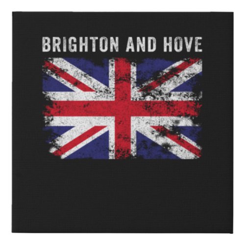 Brighton And Hove UK Flag British Souvenir Cool Faux Canvas Print
