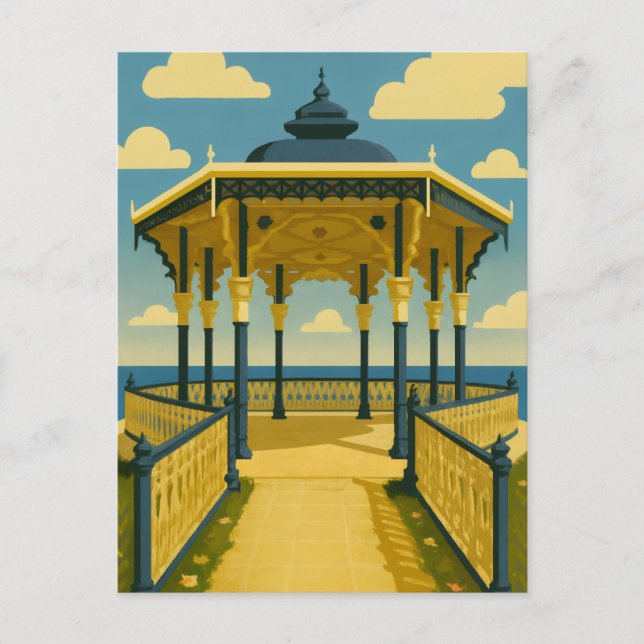 Brighton Bandstand – Coastal Architecture Art Postcard (Front)