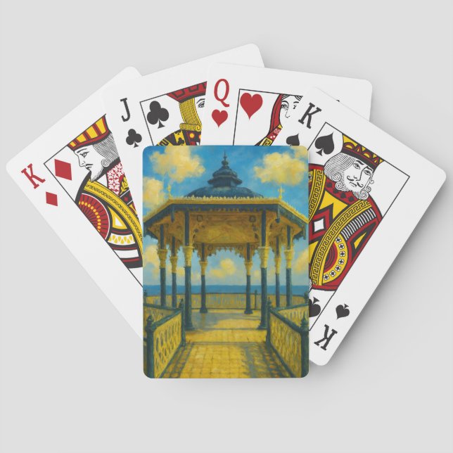 Brighton Bandstand Glow – Seaside Pavilion Poker Cards (Back)
