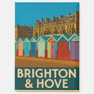 Brighton Beach Huts – Colourful Seaside Print Magnet