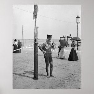 Brighton Beach Lifeguard, early 1900s Poster