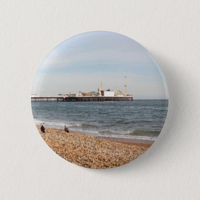 Brighton Beach Pinback Button (Front)