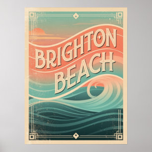 Brighton Beach Waves Poster