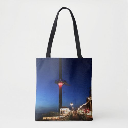 Brighton British Airways i360 at night Tote Bag