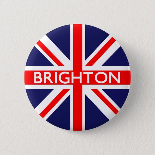 Brighton  British Flag Pinback Button