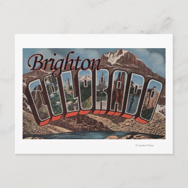 Brighton, Colorado - Large Letter Scenes Postcard (Front)