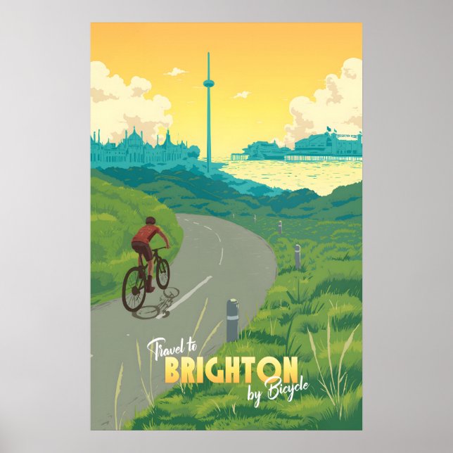 Brighton Cycling Travel Poster (Front)