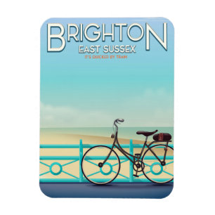 Brighton, East Sussex vintage travel poster. Postc Magnet