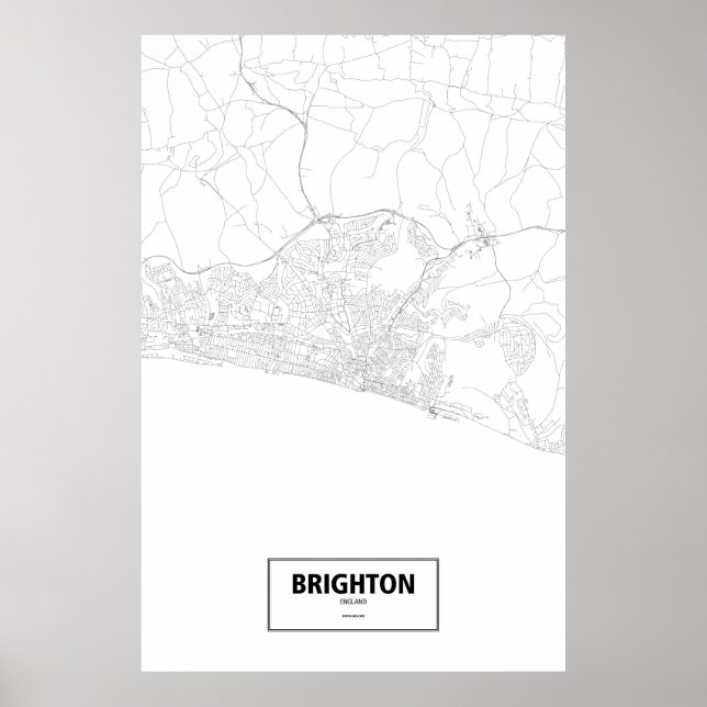 Brighton, England (black on white) Poster (Front)