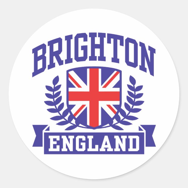 Brighton England Classic Round Sticker (Front)