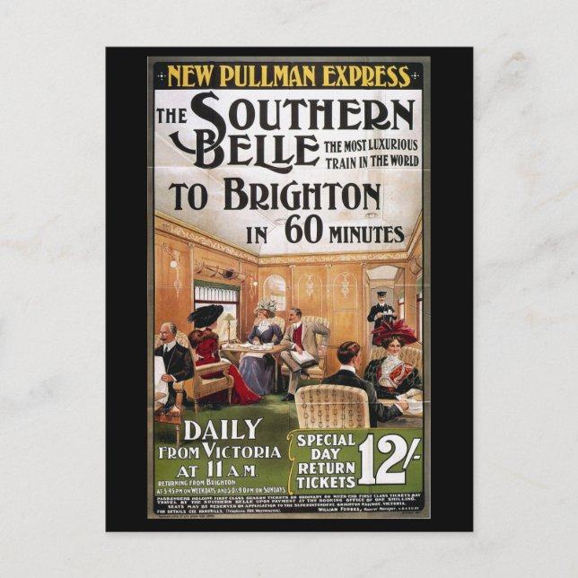 Brighton, England, Train Excursion Postcard (Front)
