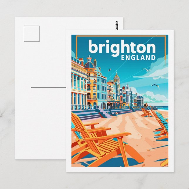 Brighton England Vintage Famous Travel Place Postcard (Front/Back)