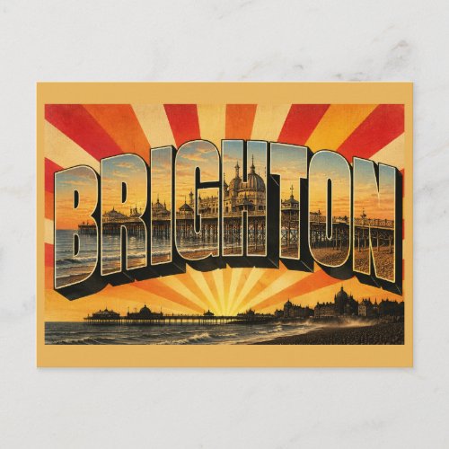 Brighton England Vintage Travel Art Postcard