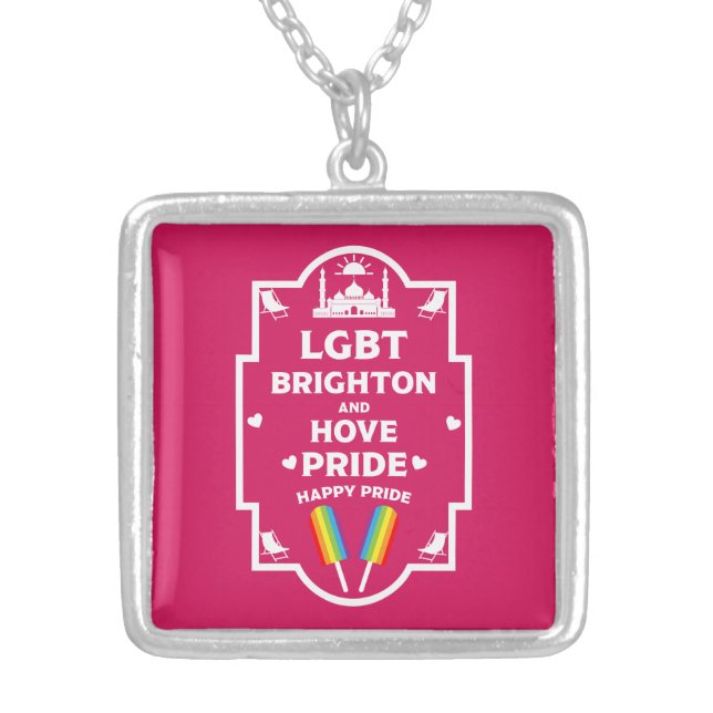 Brighton Gay Pride Silver Plated Necklace (Front)