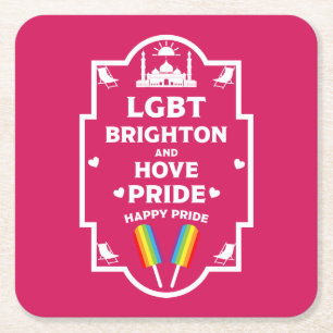 Brighton Gay Pride Square Paper Coaster