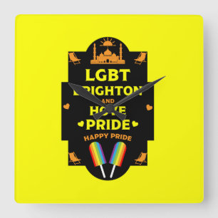 Brighton Gay Pride Square Wall Clock