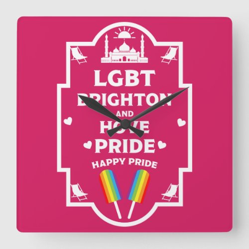 Brighton Gay Pride Square Wall Clock