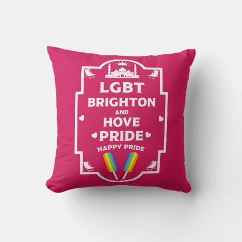 Brighton Gay Pride Throw Pillow