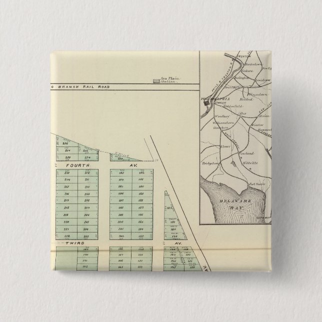 Brighton Land Association, adjoining Spring Lake Pinback Button (Front)