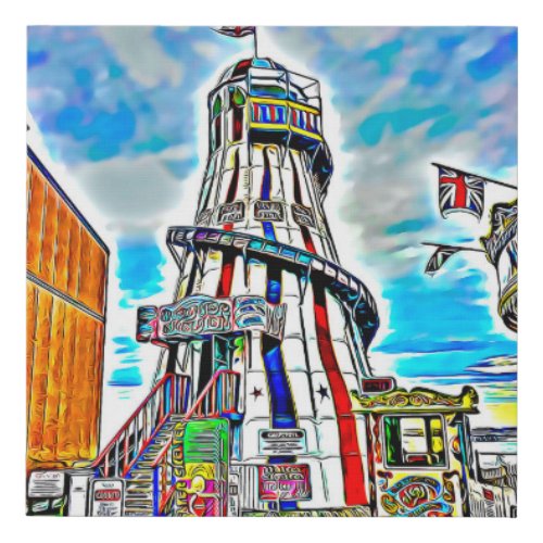 Brighton Palace Pier Fairground Rides Faux Canvas Print