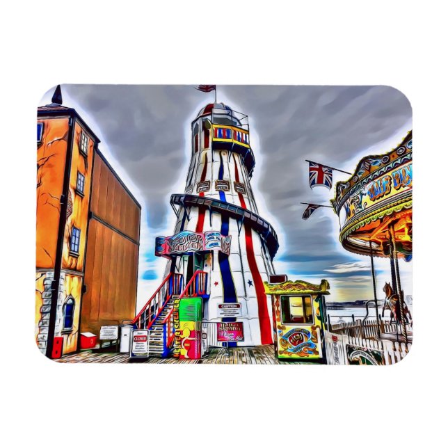 Brighton Palace Pier Fairground Rides  Magnet (Horizontal)