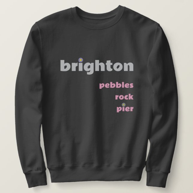 Brighton Pebbles Rock Pier M Gray Pink Sweater (Design Front)