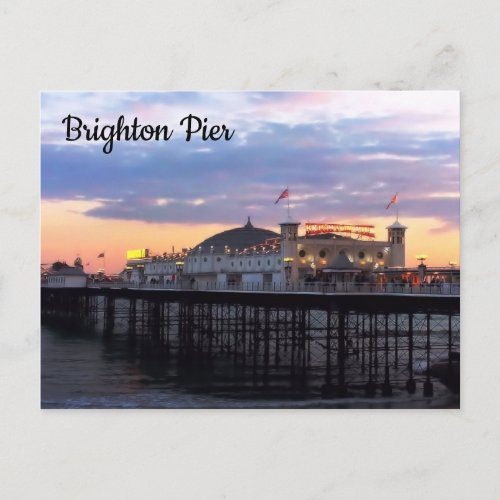Brighton Pier in Evening Photo Postcard