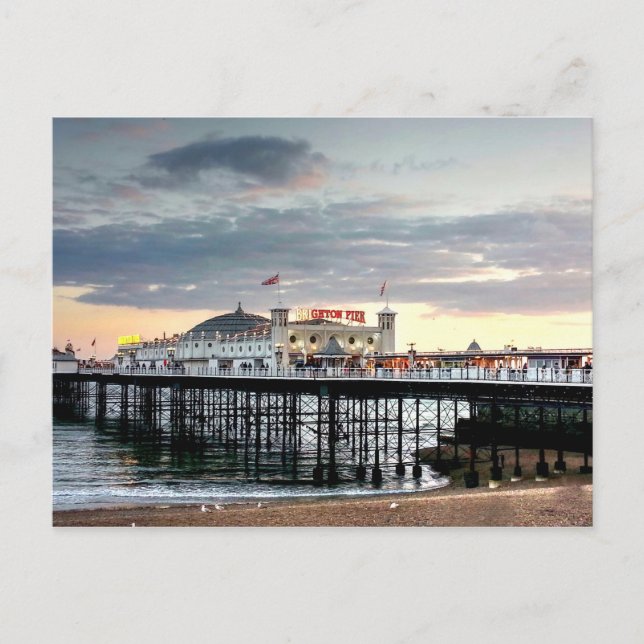 Brighton Pier Sunset Postcard (Front)