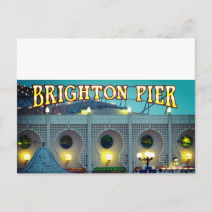 Brighton Pier UK Two Photos Postcard