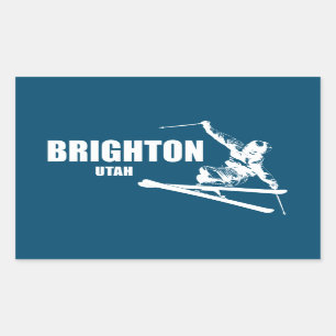 Brighton Resort Utah Skier Rectangular Sticker
