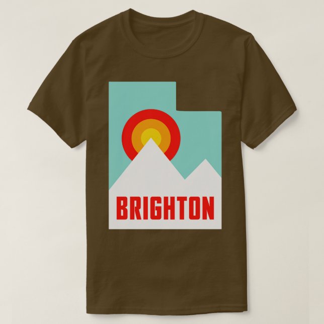 Brighton Utah State Retro Mountains T-Shirt (Design Front)