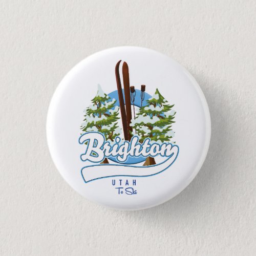 Brighton Utah to ski logo Button