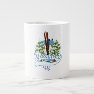 Brighton Utah to ski logo Giant Coffee Mug