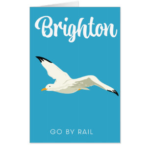 Brighton vintage travel art card