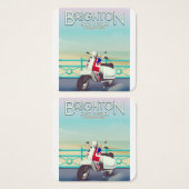 Brighton Vintage union jack scooter travel poster (Front & Back)