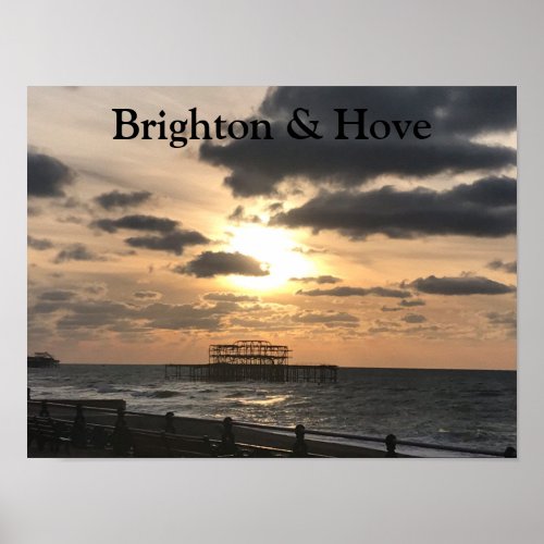 Brighton West Pier Sunrise Photo Poster