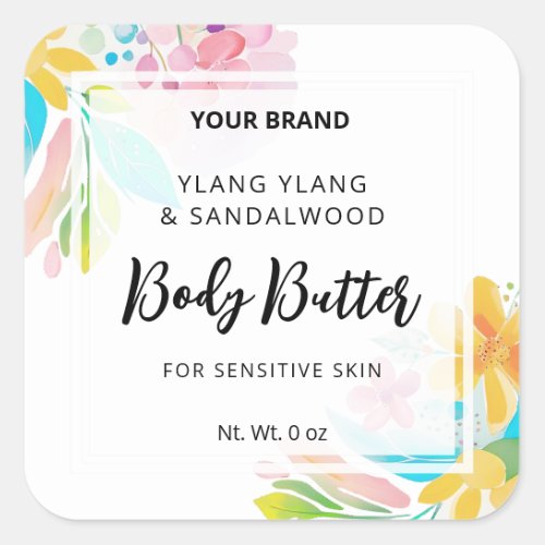 Brights And Whites Design Body Butter Jar Labels
