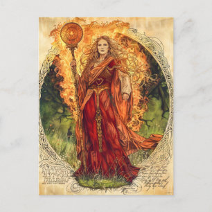 Brigid  Celtic Goddess of Fire and Healing Postcard