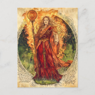 Brigid  Celtic Goddess of Fire and Healing Postcard