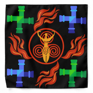Brigid Goddess - Fiery Tarot/Altar Cloth Bandana