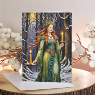 Brigid Imbolc Candlemas Forest Celtic Wiccan Holiday Card
