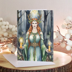Brigid Imbolc Candlemas Forest Celtic Wiccan Holiday Card