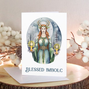 Brigid Imbolc Candlemas Forest Celtic Wiccan Holiday Card